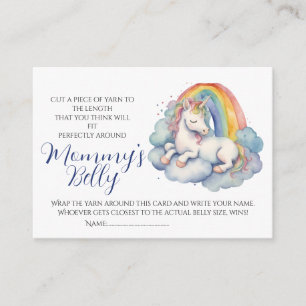 Baby Bump Game Guess Mom's Belly Size Unicorn Enclosure Card