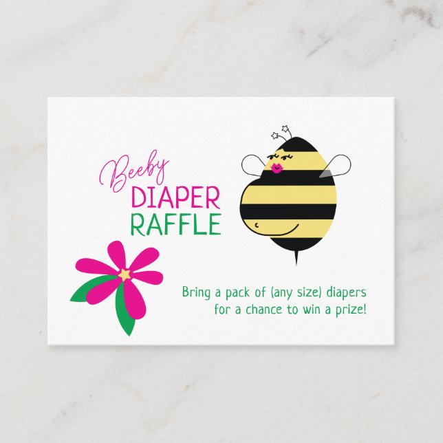 Baby Bump Mom Bee Beeby Diaper Raffle Enclosure Card (Front)