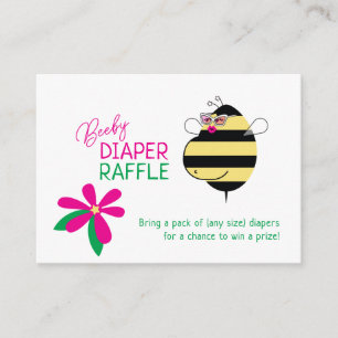Baby Bump Mom Bee w/Glasses Beeby Diaper Raffle Enclosure Card