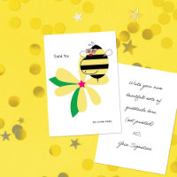 Baby Bump Mom Bee with Glasses Yellow Flower