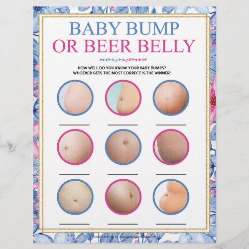 Baby Bump Or Beer Belly Floral Watercolors Letterhead