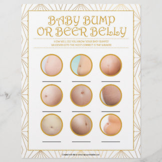 Baby Bump Or Beer Belly [Golden Lines] Letterhead