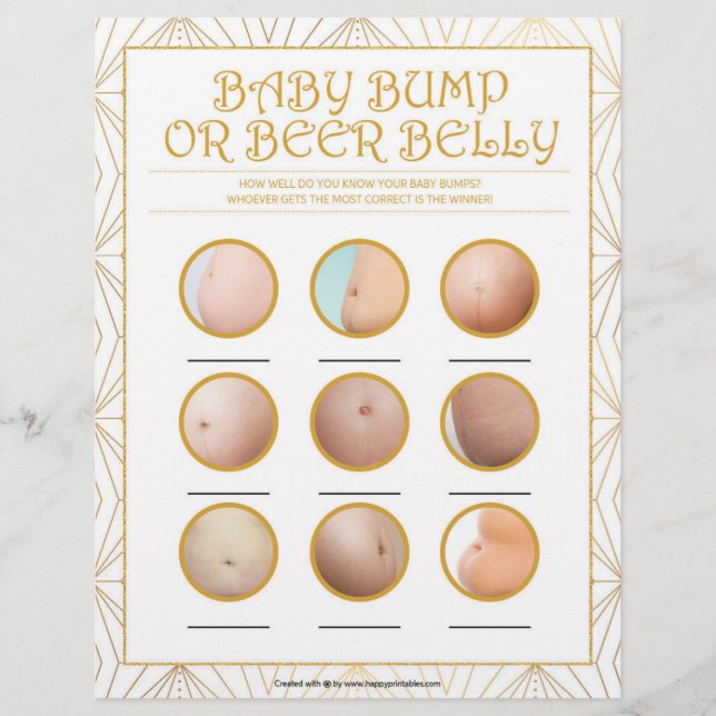 Baby Bump Or Beer Belly [Golden Lines] Letterhead (Front)