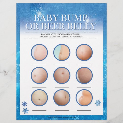 Baby Bump Or Beer Belly Snowy Blue Letterhead