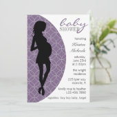 Baby Bump Silhouette Invite [Purple] (Standing Front)