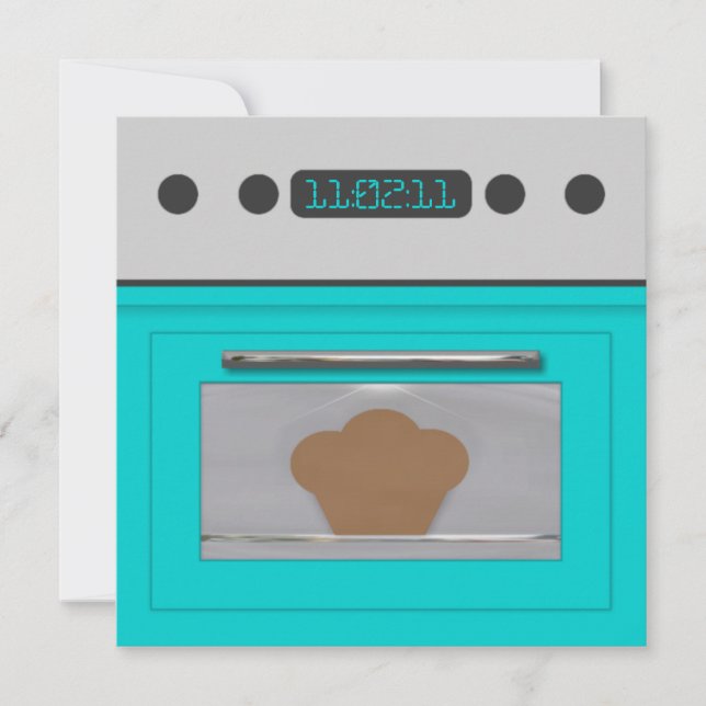 Baby Bun Recipe Invitation(aqua) Invitation (Front)