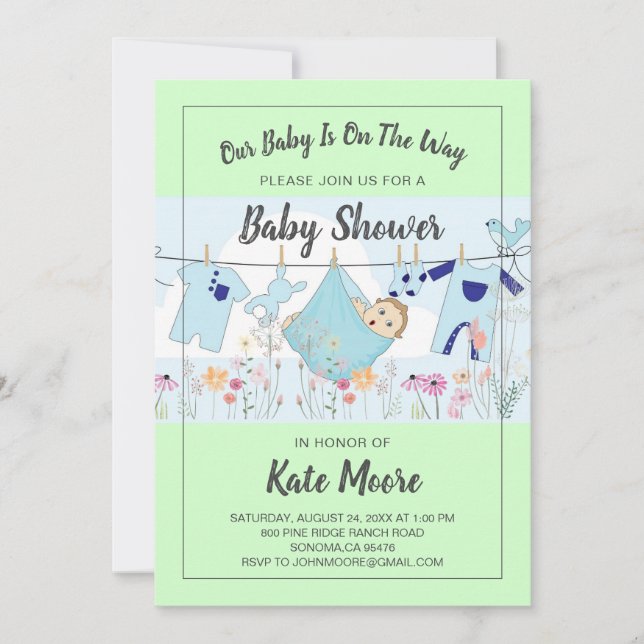 Baby Bundle Baby Shower Invitation (Front)
