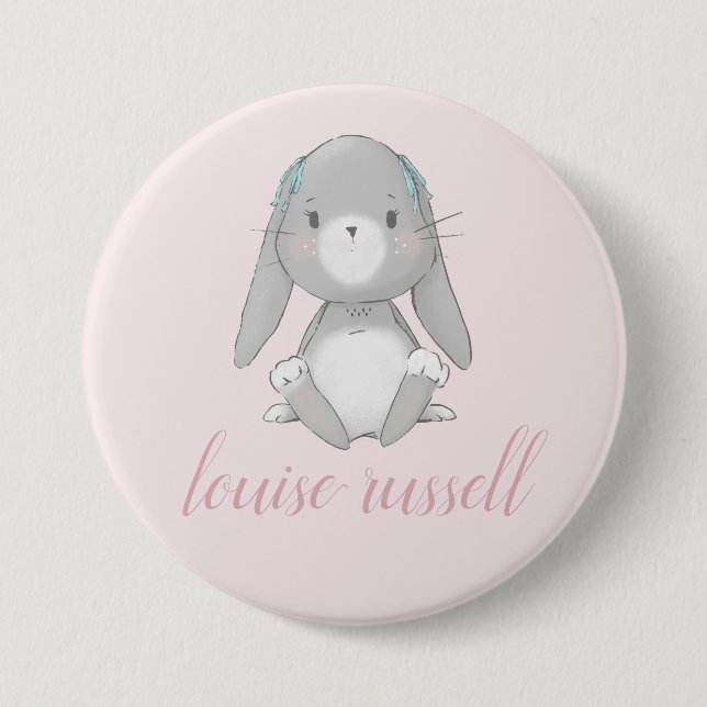 baby bunny baby shower button (Front)