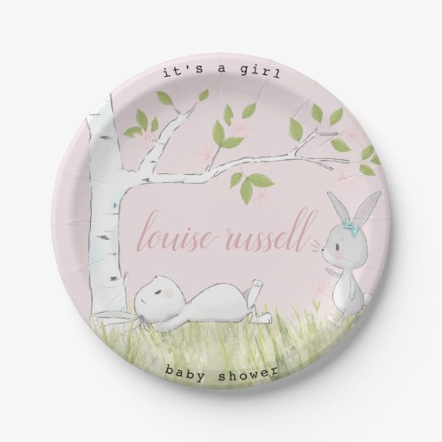 baby bunny baby shower paper plates