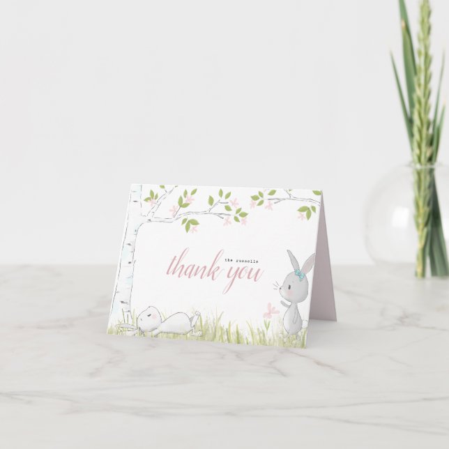 baby bunny baby shower thank you card (Front)