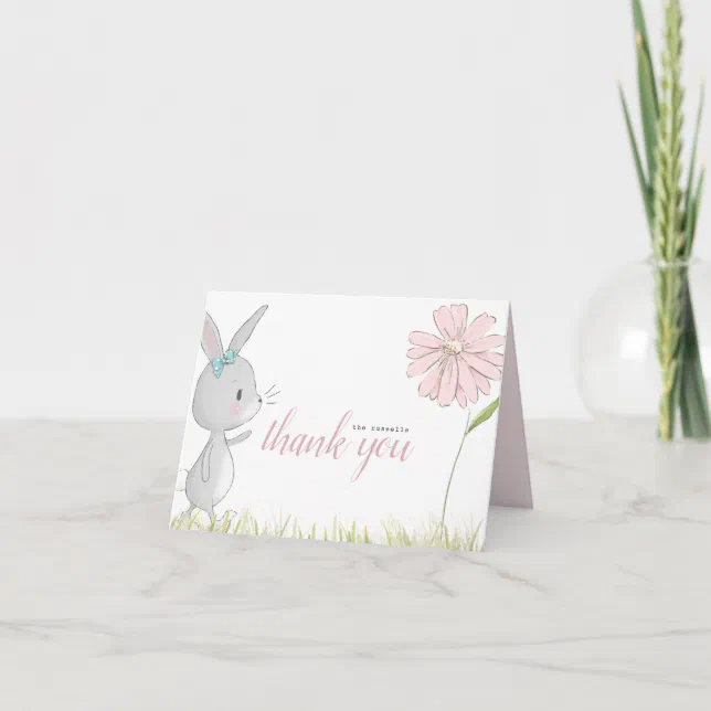 baby bunny baby shower thank you card | Zazzle