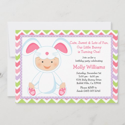Baby Bunny Birthday Party Invitation