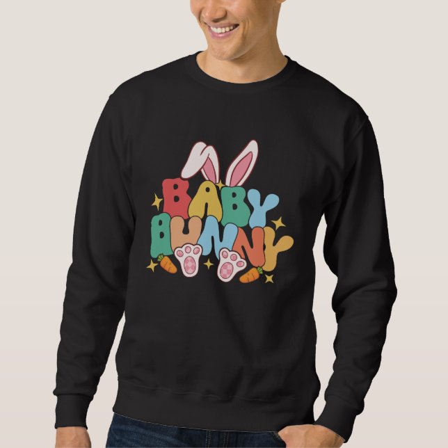 Baby Bunny Ears Pink Buffalo Plaid For Easter Day  Sweatshirt (Front)