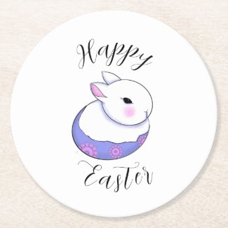 Baby Bunny Easter Paper Coaster