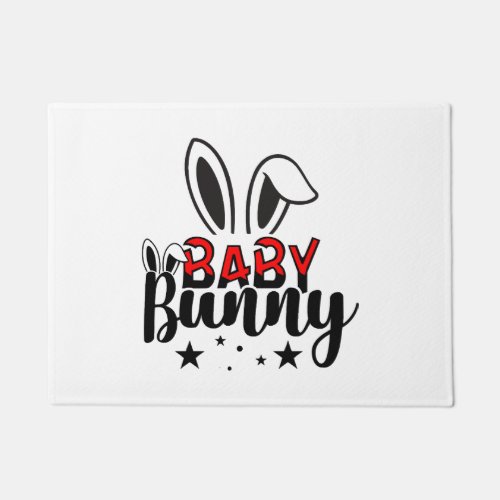 Baby bunny family matching easter gift doormat