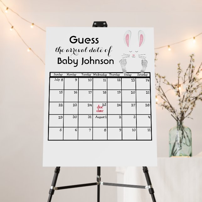 Baby Bunny Footprints on White Foam Board (In Situ (Stand))