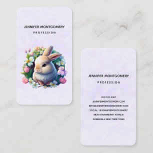 Baby Bunny in Spring Flowers Business Card