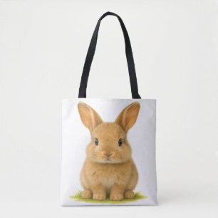 Baby Bunny in the Grass Tote Bag