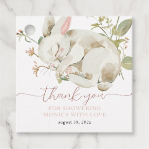 Baby Bunny It's a Girl Wildflower Favor Tags