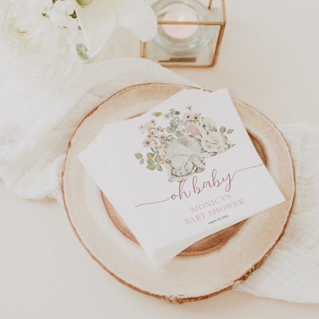 Baby Bunny It's a Girl Wildflower Napkins (Baby Bunny Napkins)