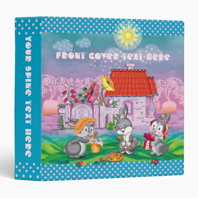 Baby Bunny little 3 Ring Binder (Front/Spine)