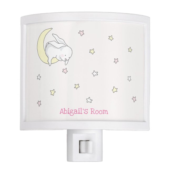 Baby Bunny on the Moon - Personalized Nursery
