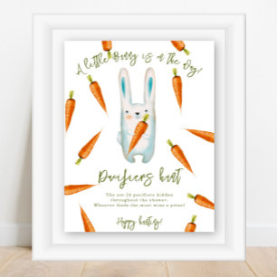 Baby Bunny - Pacifier hunt game baby shower Poster