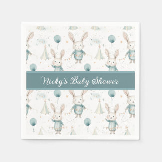 Baby Bunny Personalized Baby Shower Napkins