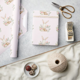 Baby Bunny Rabbit Baby Shower Wrapping Paper