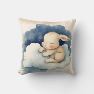 Baby Bunny Rabbit Boys Nursery Throw Pillow