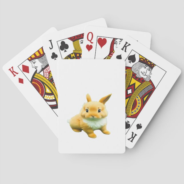 Baby Bunny Rabbit Jumping Jax Poker Cards (Back)