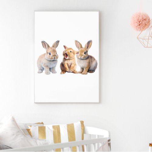 Baby Bunny Rabbit Nursery  Poster