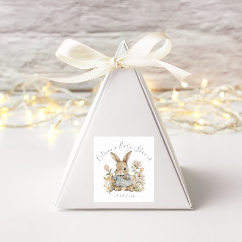 Baby Bunny Rabbit Personalized Square Sticker