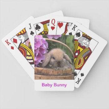 Baby Bunny Rabbit Playing Cards by walkandbark at Zazzle