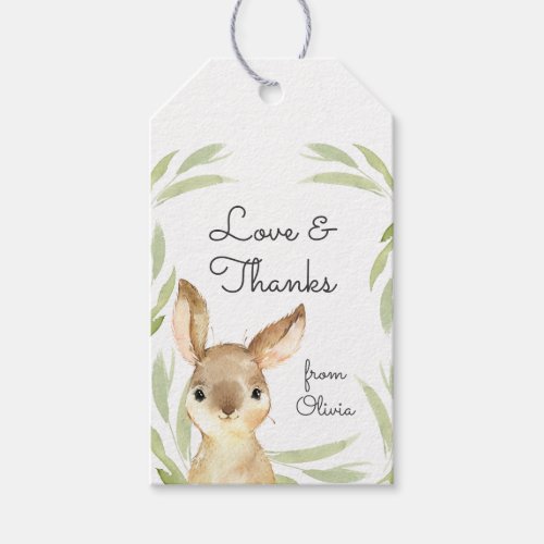 Baby Bunny Rabbit Thank You Favor Gift Tags