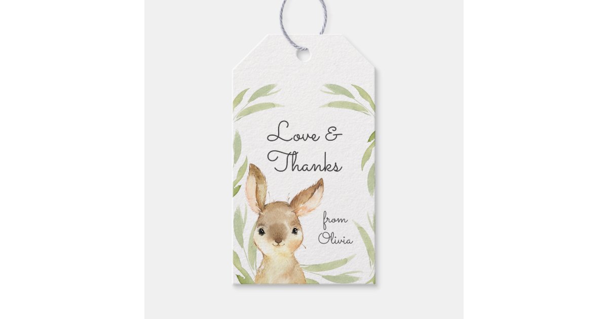 Baby Bunny Rabbit Thank You Favor Gift Tags | Zazzle