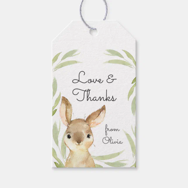 Baby Bunny Rabbit Thank You Favor Gift Tags | Zazzle