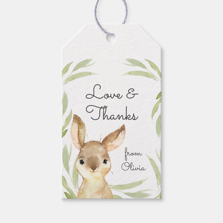 Baby Bunny Rabbit Thank You Favor Gift Tags | Zazzle