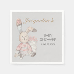 Baby Bunny Rabbit Watercolor Gender Neutral Paper Napkins