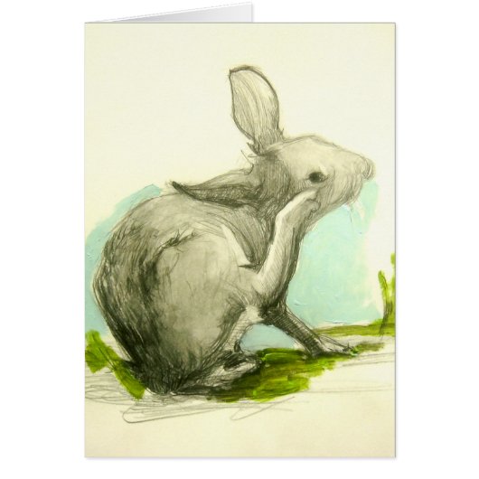 Baby Bunny Scratching His Ear Cards (Front)