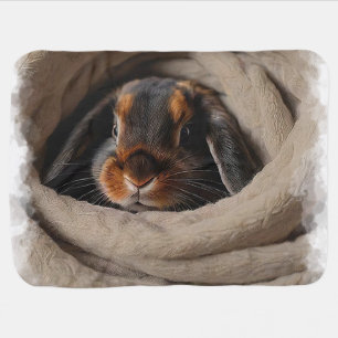 Baby Bunny Snuggled in a Blankie Blanket