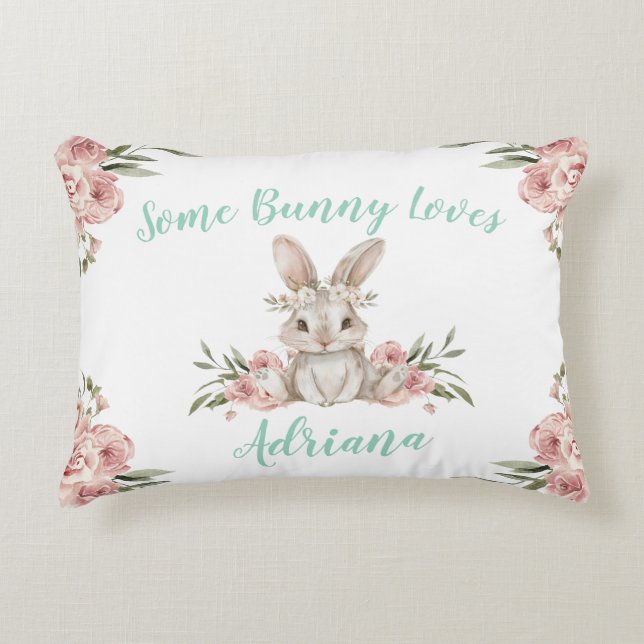 Baby Bunny Some Bunny Loves You Accent Pillow (Front)