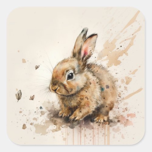 Baby Bunny Square Sticker