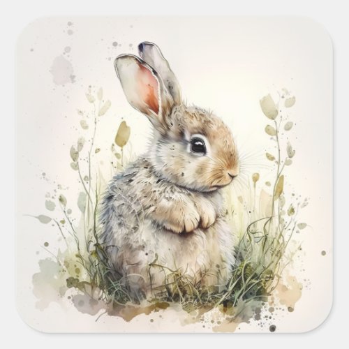 Baby Bunny Square Sticker