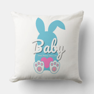 Baby Bunny Throw Pillow – Cute Family Easter Gift