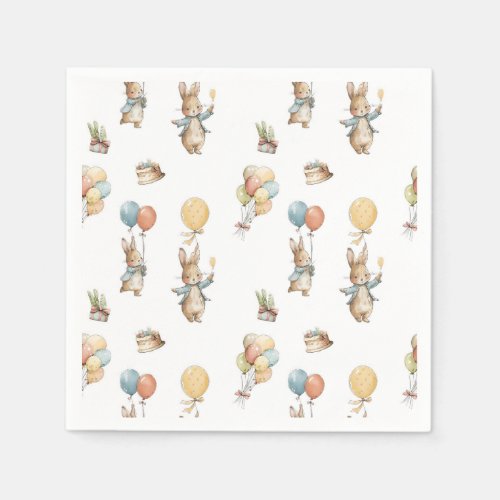 Baby Bunny with Balloons Napkins