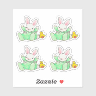 Baby Bunny with Chick Sticker