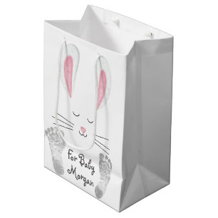 Baby Bunny with Footprints Medium Gift Bag