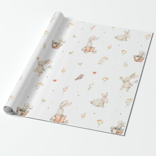 Baby Bunny Wrapping Paper (Unrolled)