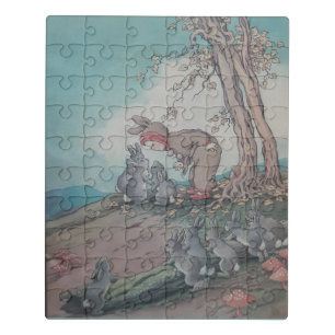 Baby Bunting Nursery rhyme vintage art Jigsaw Puzzle
